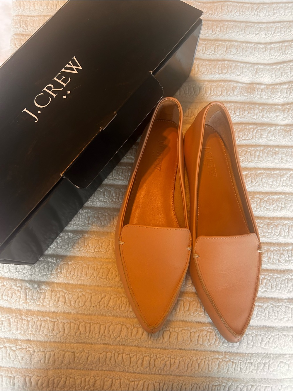 J. Crew Women's Tan Pointed Leather Loafers